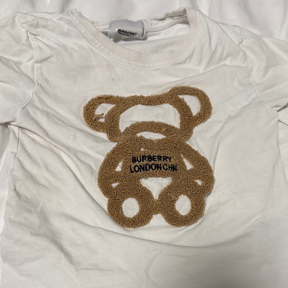 Burberry Kids Cream and Brown Bear Tee